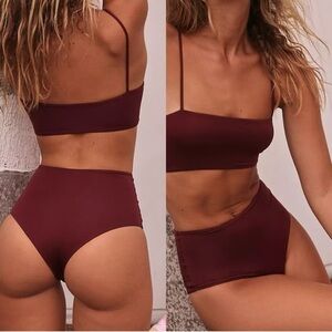 MAI NWT high rise cheeky mod bikini bottom -Pinot -medium
